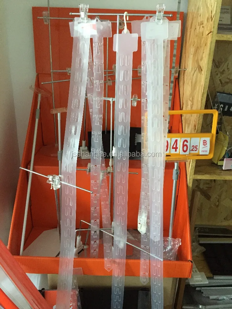 Retail plastic hanging display strips for supermarket hang strip for retail PP supermarket hanger