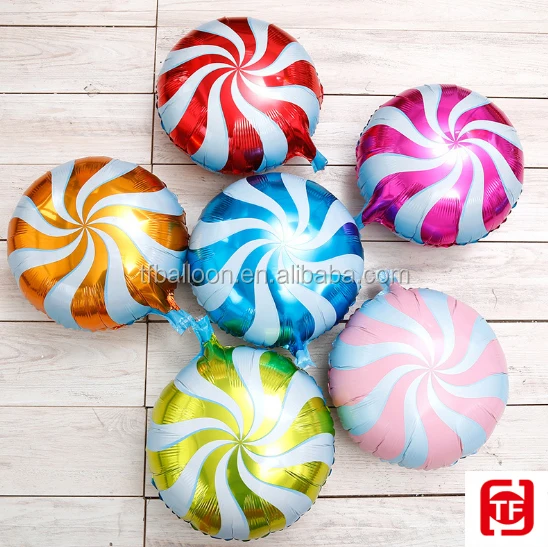 TF factory 18 inch round shape decoration balloons helium foil ballons windmill stripe leopard print balloons wedding birthday