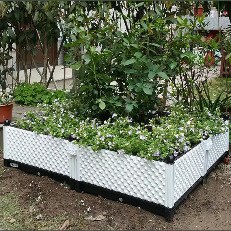 Suntour China Factory Wholesale Fancy Plastic Planter Box For Balcony Yard Garden