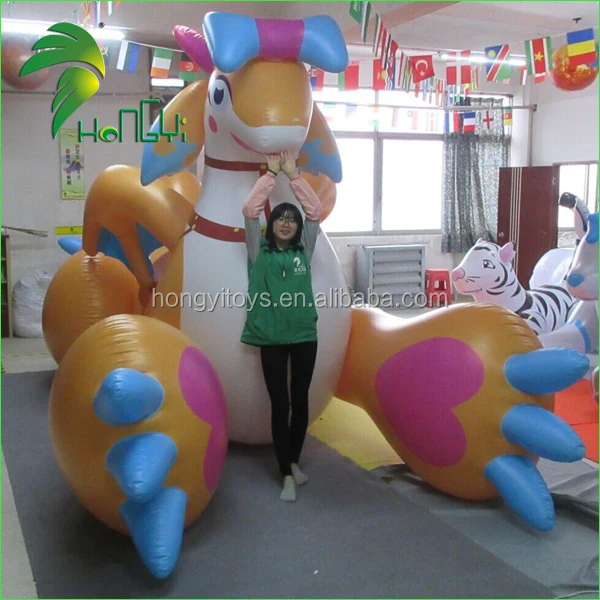 2016 Hongyi PVC 0.4MM Qualified Inflatable Dragon , Strong Vinyl Ride On Inflatable Animal Toy