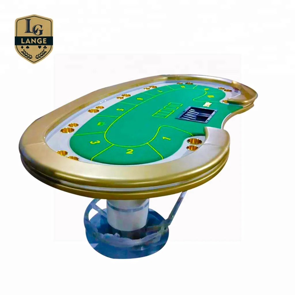 Роскошный настольный электронный покерный стол с USB-зарядкой для казино, Техасского холдема