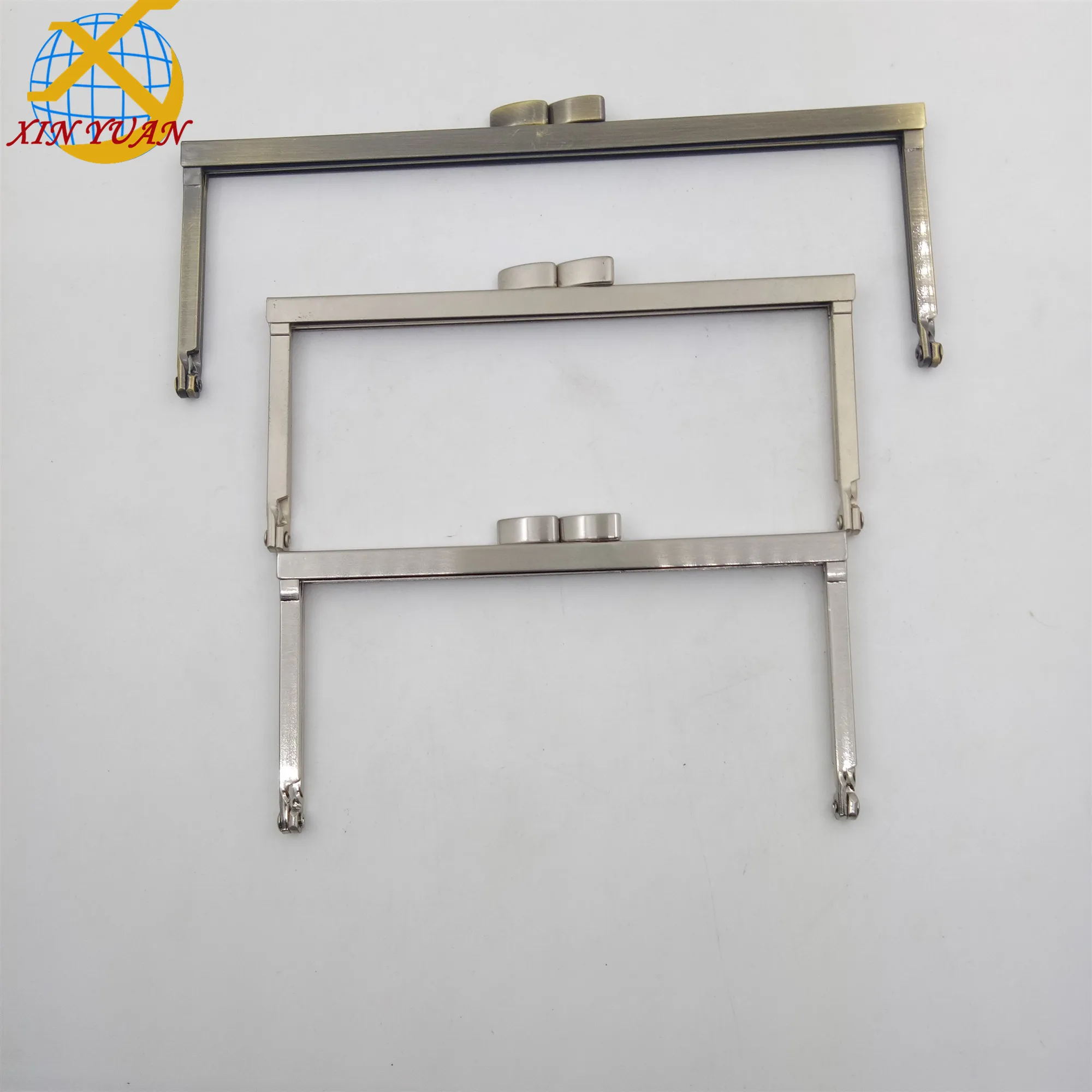 13*6.4cm Brush Nickel Open Channel Purse Frame