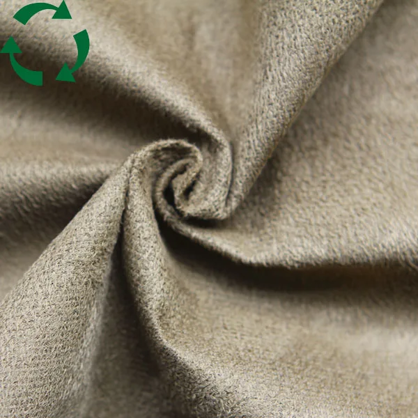 China direct factory recycled polyester faux suede leather fabric