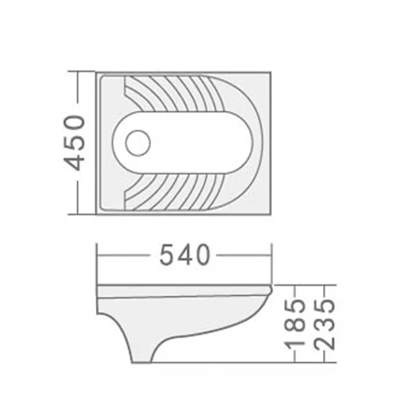 
High Quality Pure White Color Public Bathroom Ceramic WC Toilet Squatting Pan 
