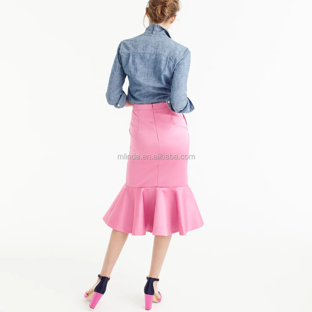 Wholesale Clothing Feminine Fancy Patterns Lady Formal Tailors Draped Collection Fluted Italian Umbrella Long Skirt With Flounce