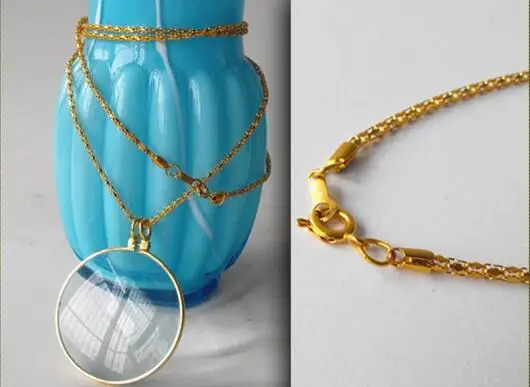 China wholesale 6X silver gold monocle magnifier magnifying glass pendant necklace