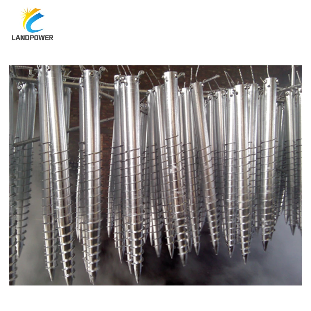 Steel Solar Panels Bracket Ground Screw Steel Pipe Ground Screw Anchor For PV Solar
