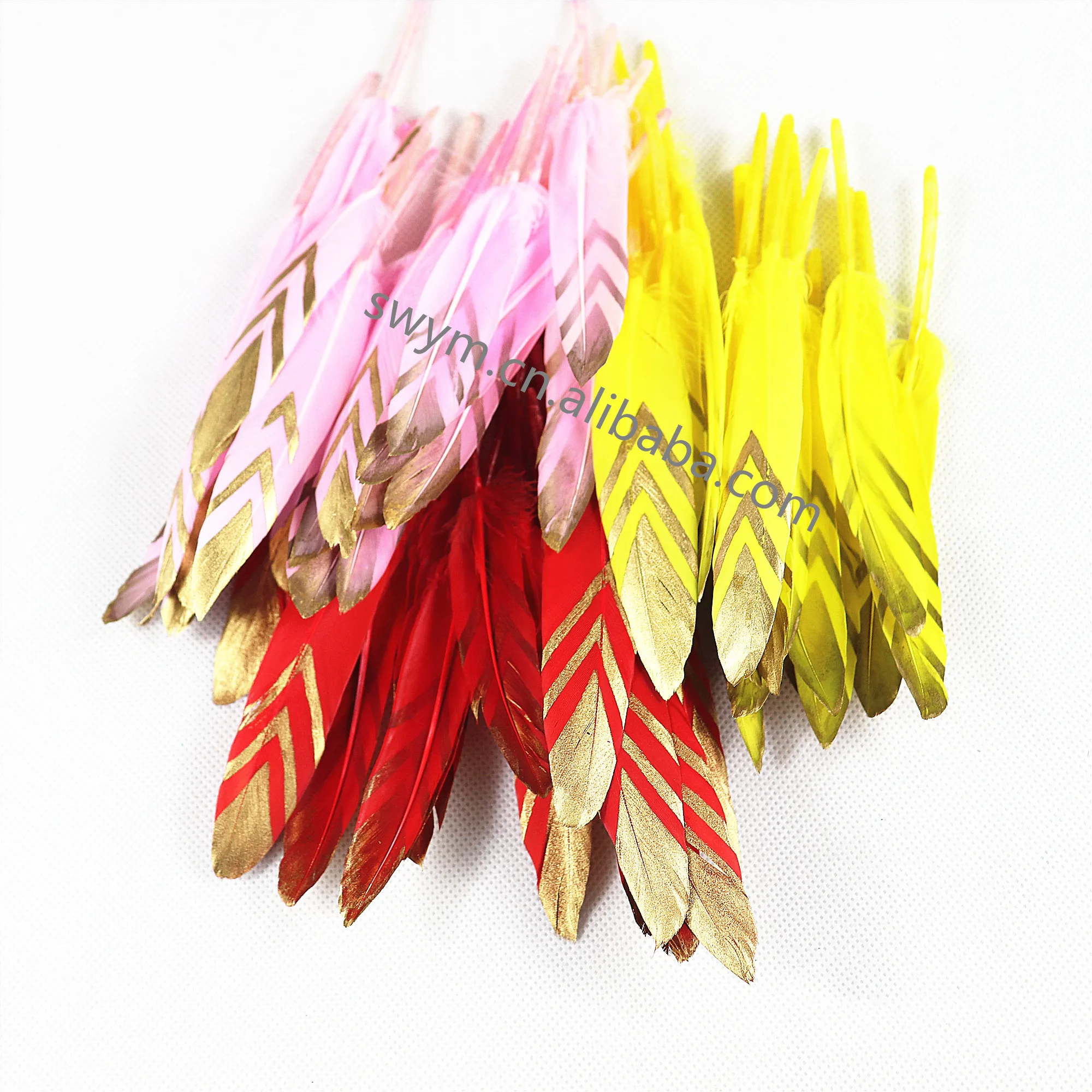 Gold Craft Goose Plume Feather for  DIY decoration goose feather bunddles