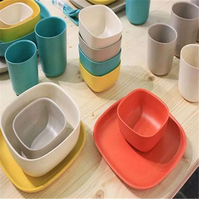 2023 New Design Non-fragile Snail Shape Luxury Dinner Set Bamboo Fiber Eco-friendly Unbreakable Dinner Set