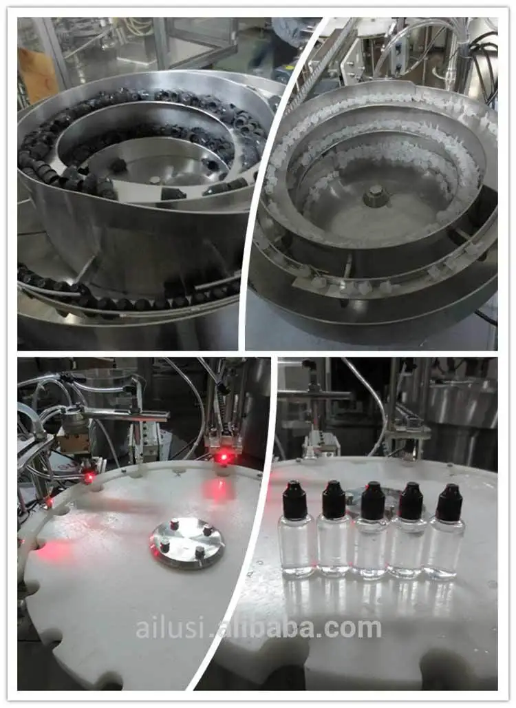 Automatic pet bottle filling packing line essential oil bottle electronic cigarette filling, sealing, capping machine