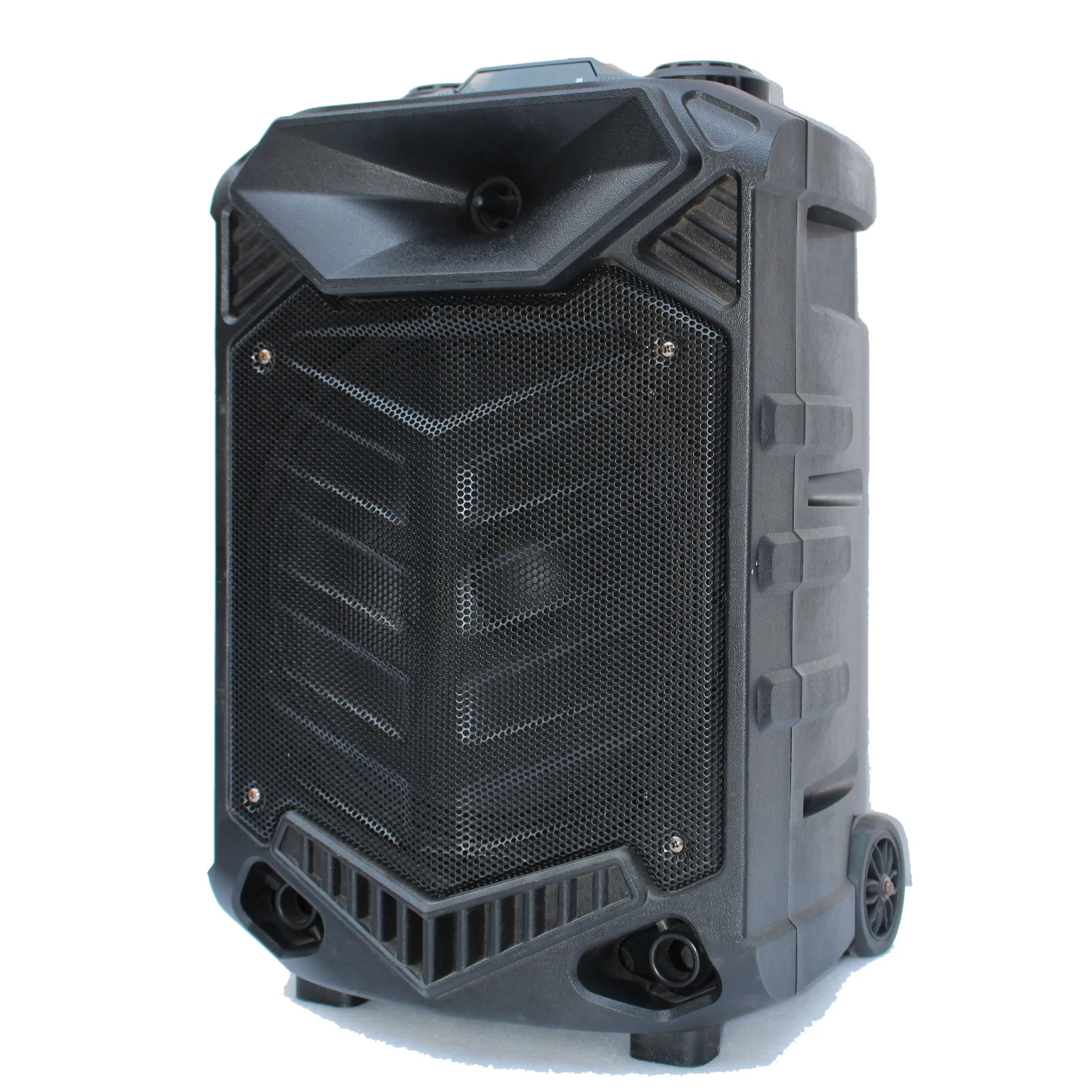 LEISOUND 12inch plastic cabinet karaoke subwoofer bass speaker with trolley