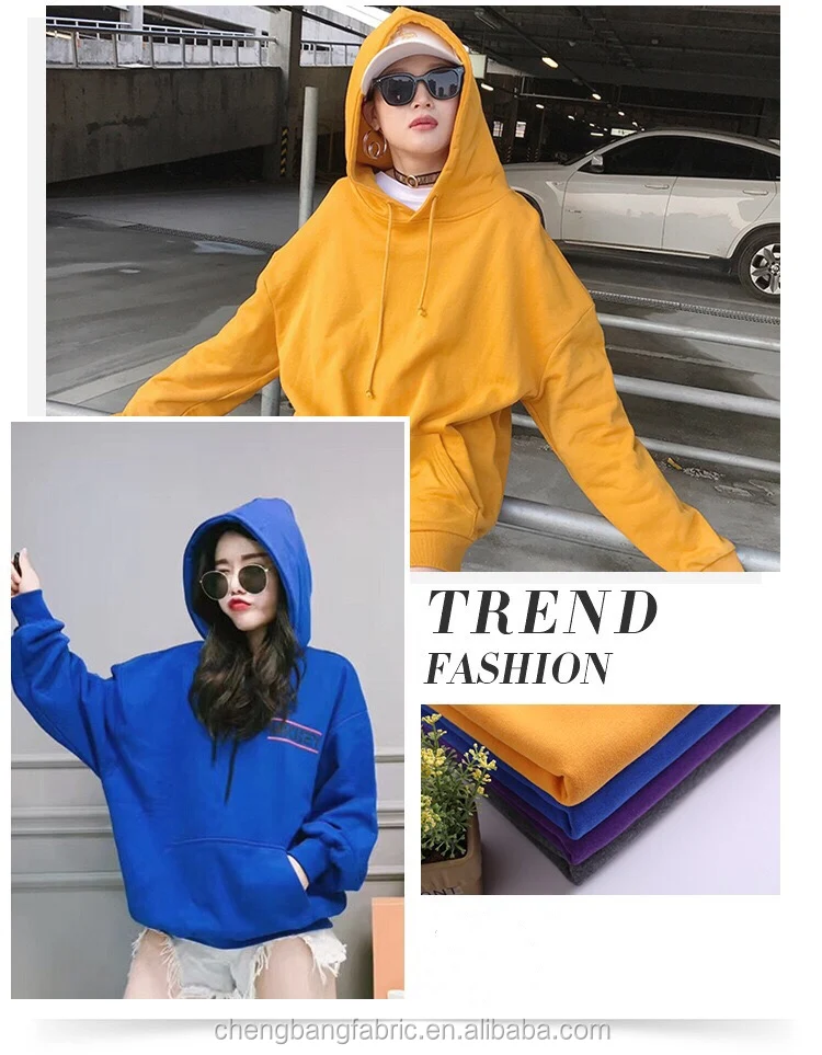 Fabric factory 300gsm 50 cotton 50 polyester wide width terry brushed fabric for sweatshirt