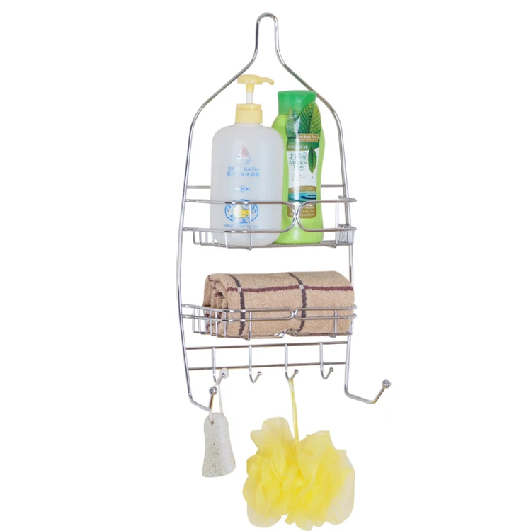 
Chrome plated metal shower caddy basket hanging bathroom shower caddy 