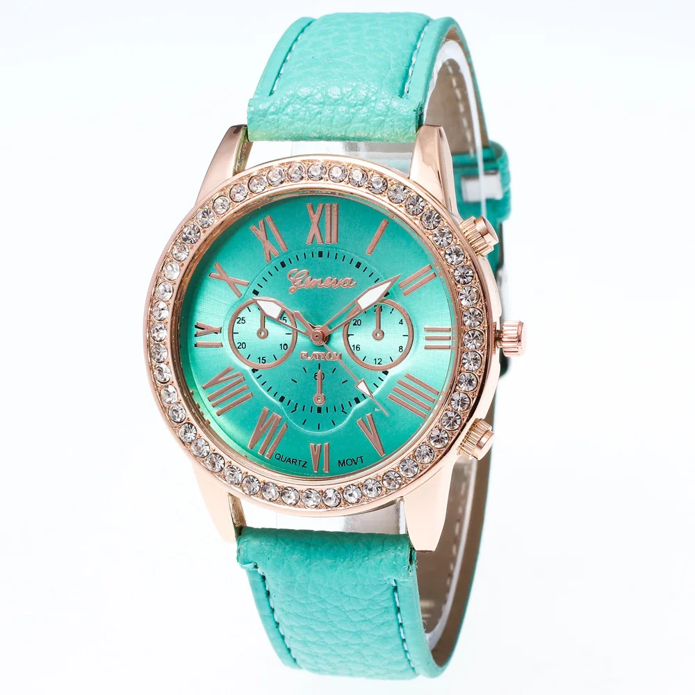 
Luxury Ladies Leather Wrist Watches Western Ladies Fancy Women Watch Made With Crystal women fancy leather watches 