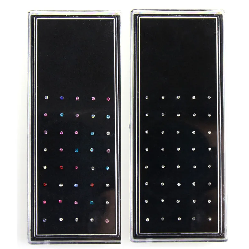 
40 PC1.5 mm crystal indian women sexy piercing nose ring studs set body jewelry 