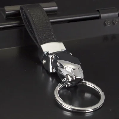 Wholesale Hotsell Panther Metal&Leather Keychain Creative Gift Keychain