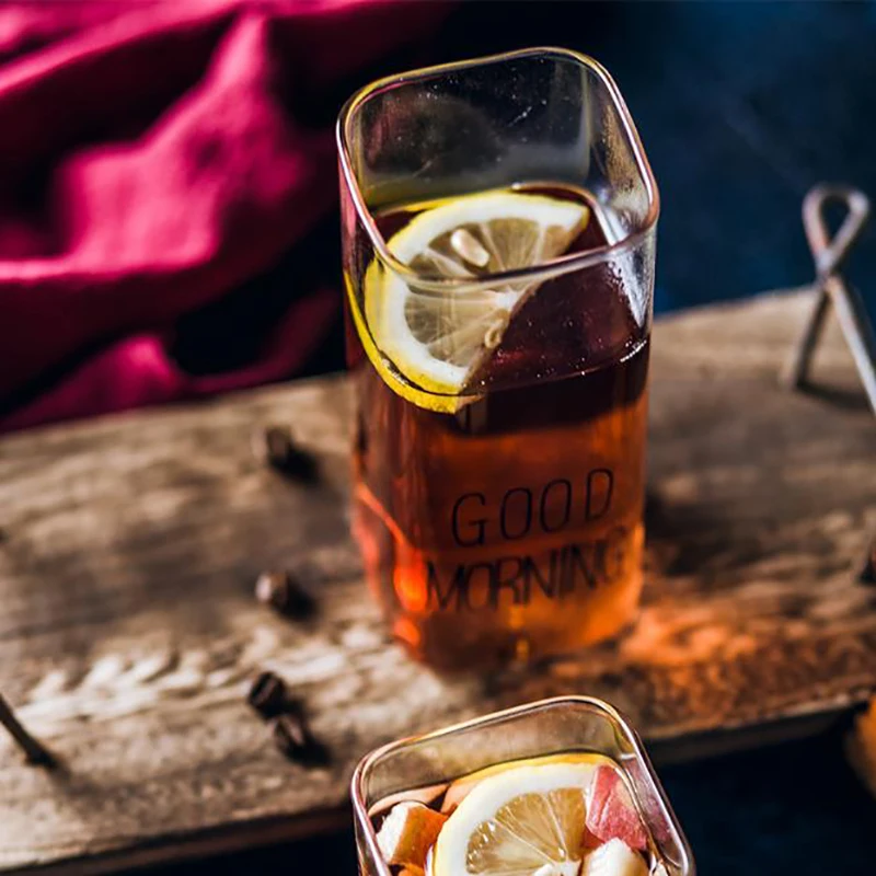 UCHOME Superior Quality Good Morning Breaskfast Borosilicate Glass Milk Cup