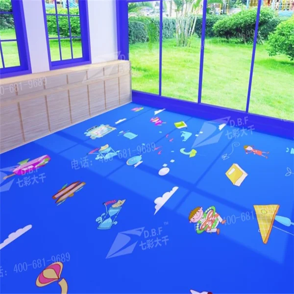 Anti Bruise PVC colorful vinyl kids play area flooring custom design