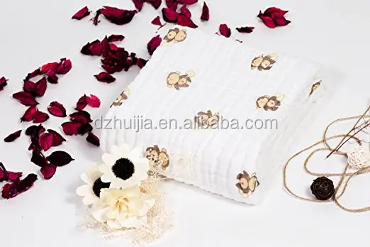 
Muslin Baby Bath Towels Lovely Print Also Warm for Blanket 