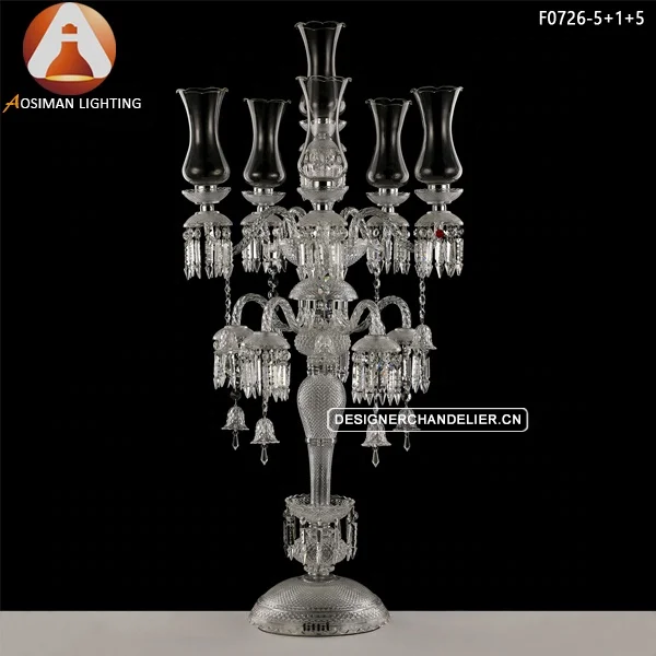 Tall Crystal Floor Candelabra