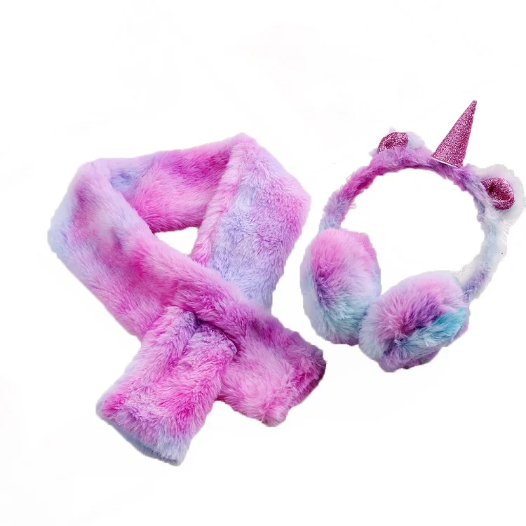 
Child Fashion Winter Lovely Thicken Plush Unicorn Solid Color Kids Earmuffs 