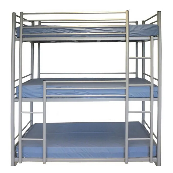 
cheap military dorm metal triple bunk bed for sale 