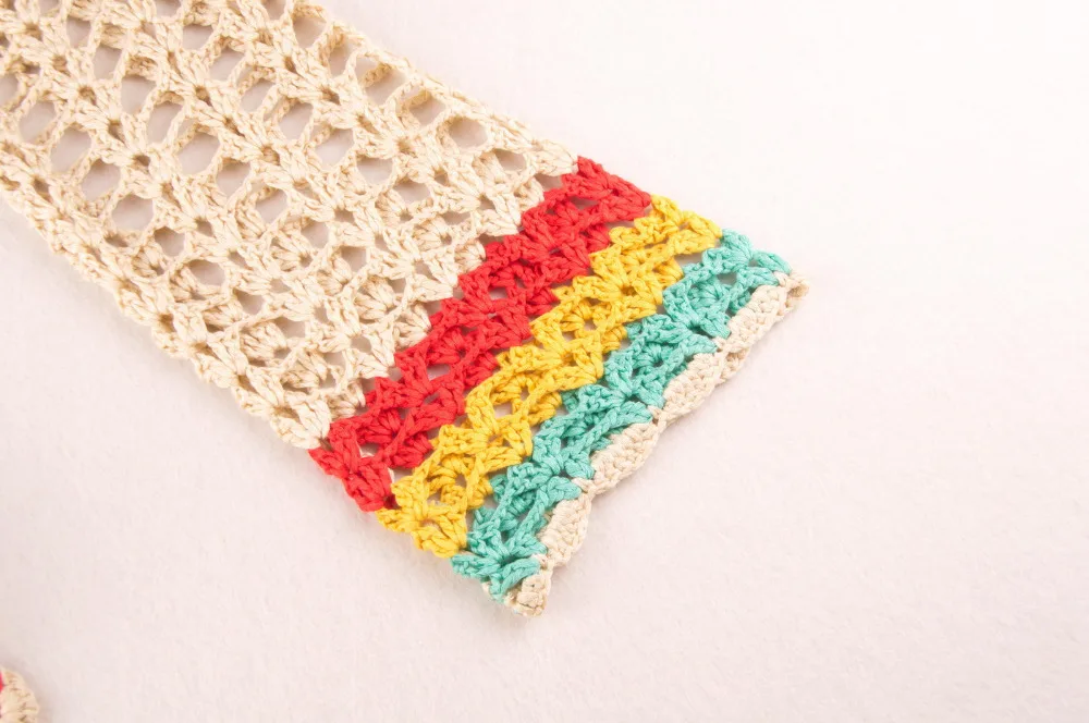 
woman multicoloured crochet pullover 