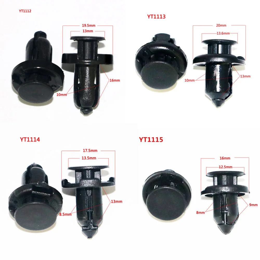 10 kinds 200pcs Mixed Auto Plastic Fastener Car Bumper Clips Fender Liner Retainer Rivet for Honda Acura AUDI Nissan
