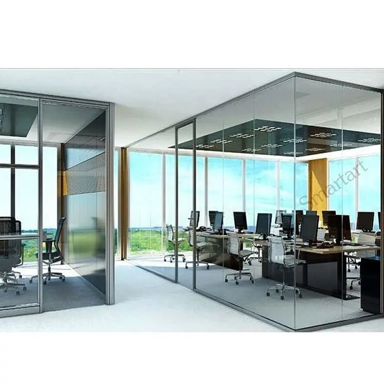
direct factory price aluminum frame curved glass partition 