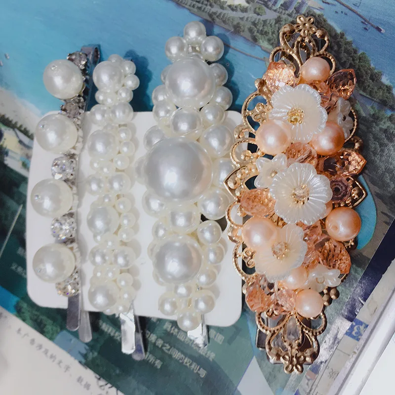 JX015 Huilin ювелирные изделия, Европейская мода, просто нежный жемчуг, ракушка, цветок, заколка для волос с белым жемчугом для девушек, женщин
