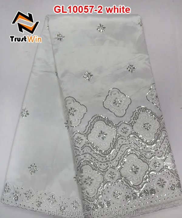 high quality raw silk george wrappers in white color for wedding GL10057