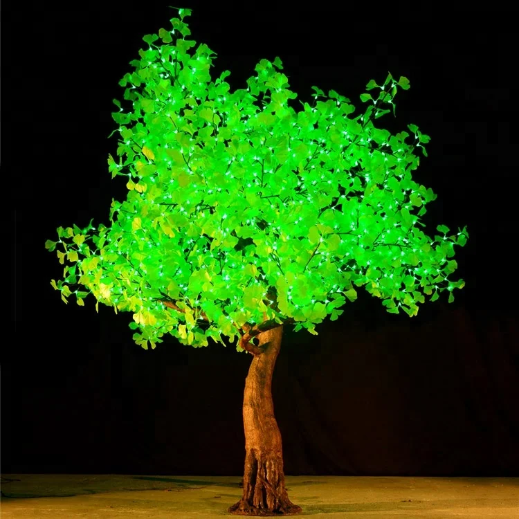 Free shipping spring festival decorative 9 feet High quality Luxury Green LED gingko tree lighting