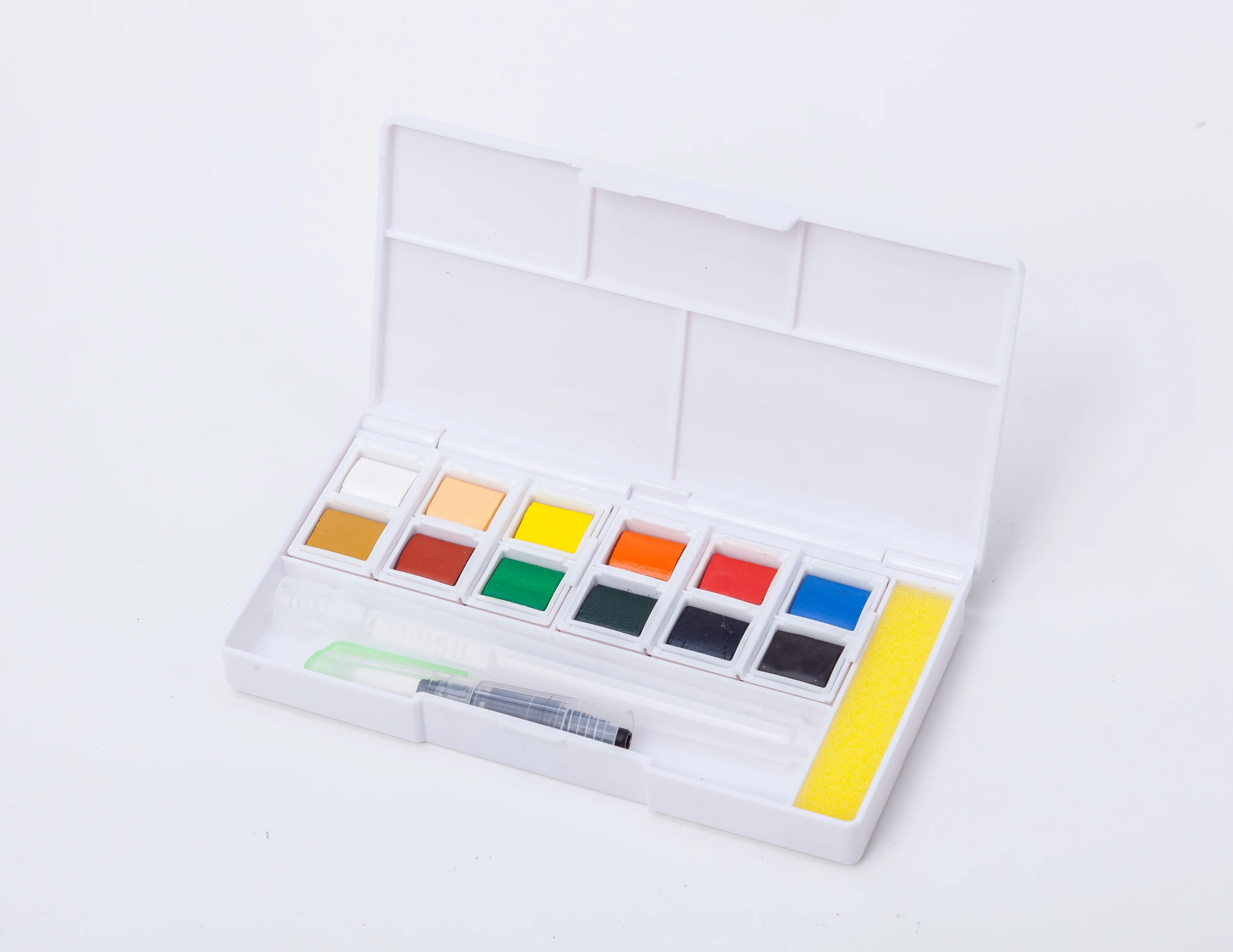 Superior Brand GTS-12 China Manufacturer Top Quality Artist Water Color Paints Sets  Case with Sponge and Water Supply Brush
