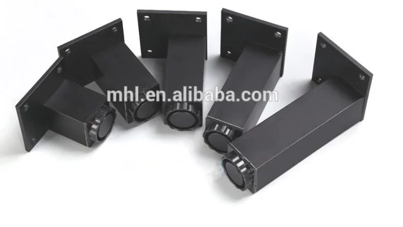 Регулируемые черно-белые квадратные трубки из алюминиевого сплава для нижней части шкафа, опорные ножки для дивана, кровати