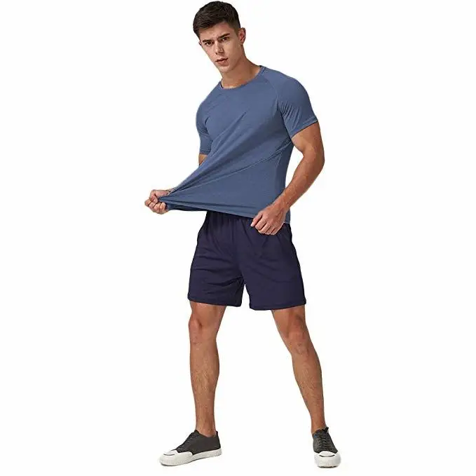 Мужские оптовая пользовательские пустой с коротким рукавом Спортивные Спортивное компрессионное белье тренажерный зал быстросохнущие футболки