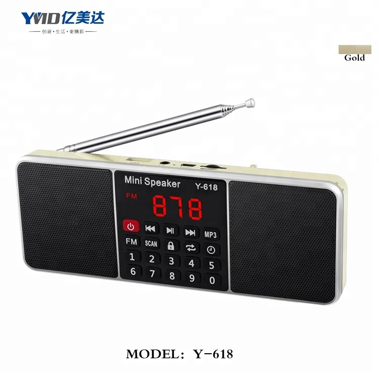Shenzhen OEM цена портативный мини цифровой радиоприемник FM-радио с двухканальным HIFI-динамиком