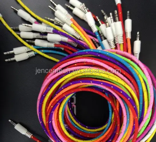 hot sale car audio 3.5mm aux cable braided nylon aux cable for car