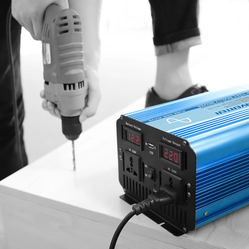 Free shipping 12 volt 220 volt solar power inverter 3000w pure sine wave power inverter