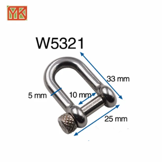 Yukai stainless steel adjustable screw pin bow shackle