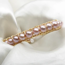 Handmade 7-8mm AAA near round fresh water genuine pearl stretch bracelet