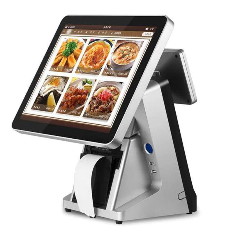 Высококачественная машина POS Встроенная 80 мм термопринтер POS-терминал 15 дюймов ресторанная система для продажи