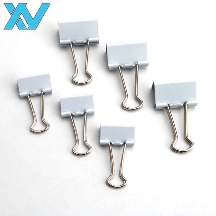 Лидер продаж, рекламные Зажимы для бумаги различных размеров, белые цветные металлические зажимы в форме бульдога