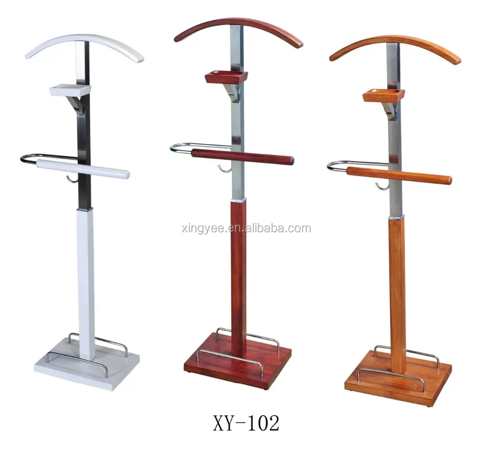 modern hotel room solid wood and stainless steel coat stand