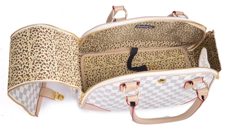 Wholesale fashion luxury custom canvas small pet dog cat travel sling carrier bag handbag bag