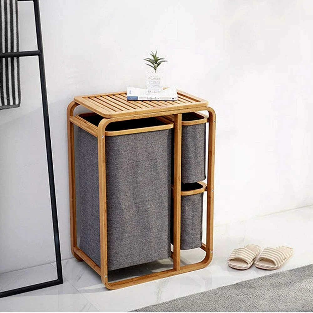 3 Tier Bamboo Laundry Hamper