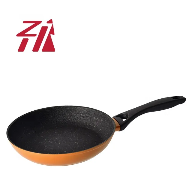 28CM High quality aluminium cookware fry pan for non stick orange egg frying pan non-stick pan