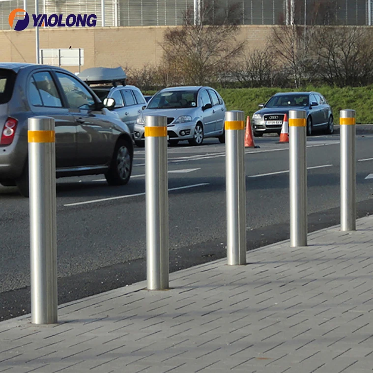 Roadway warning bollard security road traffic 316 stainless steel bollards