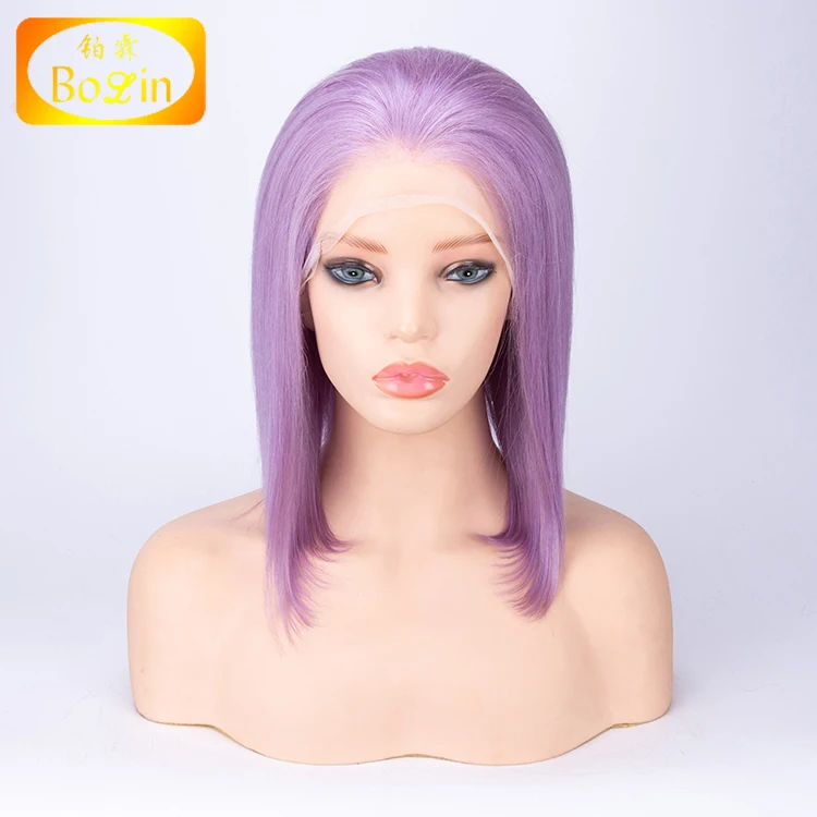 
purple color short bob wigs full lace wig for women 
