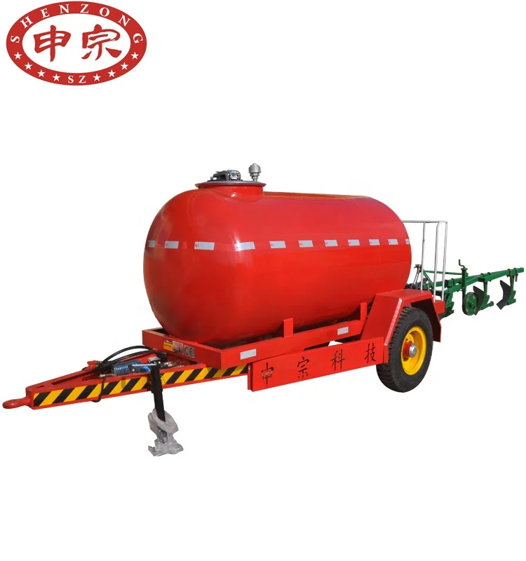 3ton tractor water irrigation tanker on trailer with planter and plough