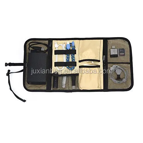 Folding Universal Electronics Accessories Travel Organizer / Hard Drive carrying Case /external hard drive protective case